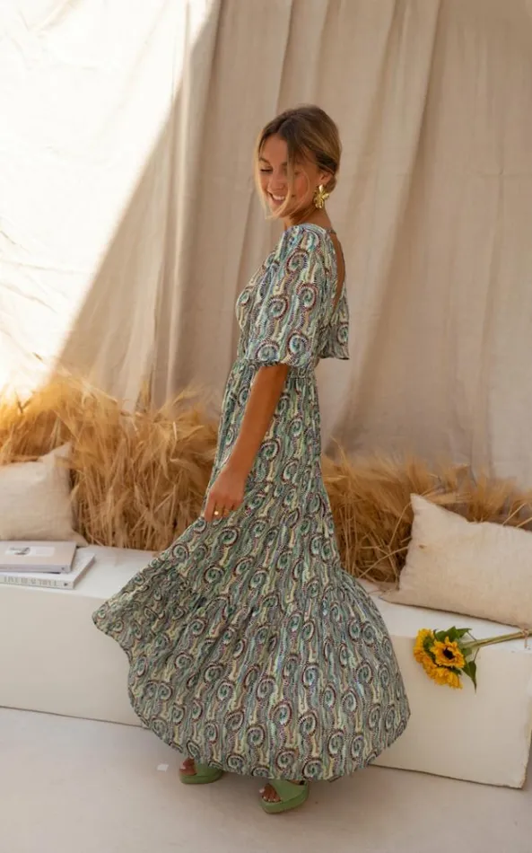 Women039s Clothing Dresses Easy Clothes Green Patterned Loane Dress Green Patterned