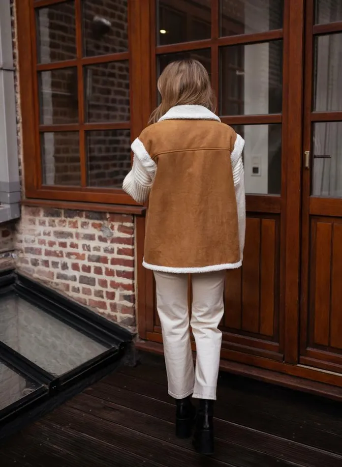 Women039s Clothing Jackets Easy Clothes Camel Viola Sleeveless Jacket Women039s Clothing Jackets Easy Clothes Camel Viola Sleeveless Jacket