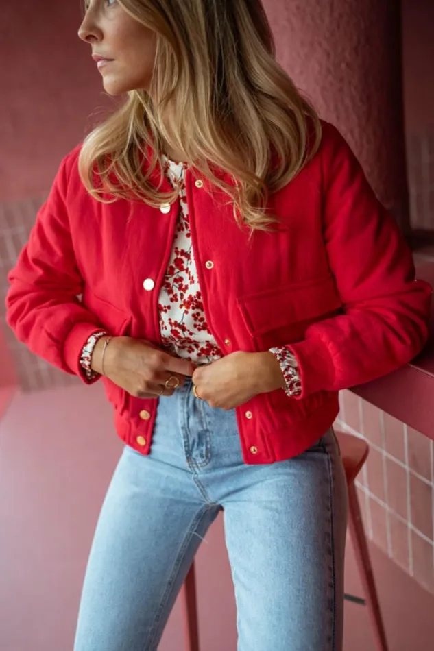 Women039s Clothing Jackets Easy Clothes Red Angelina Bomber Jacket