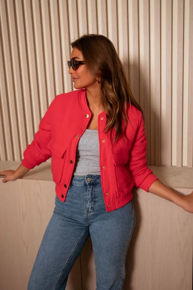 Women039s Clothing Jackets Easy Clothes Red Angelina Bomber Jacket Women039s Clothing Jackets Easy Clothes Red Angelina Bomber Jacket