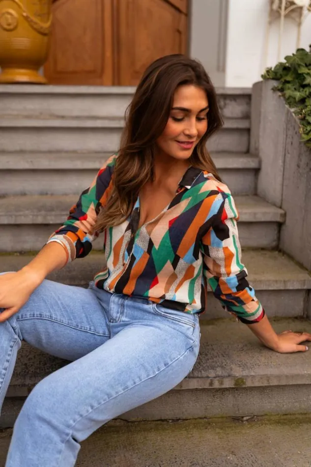 Women039s Clothing Shirts Easy Clothes Patterned Salva Shirt Women039s Clothing Shirts Easy Clothes Patterned Salva Shirt