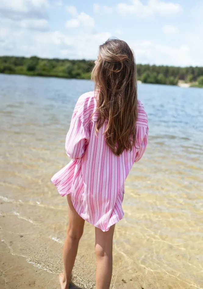 Women039s Clothing Shirts Easy Clothes Pink Arsen Striped Shirt Women039s Clothing Shirts Easy Clothes Pink Arsen Striped Shirt