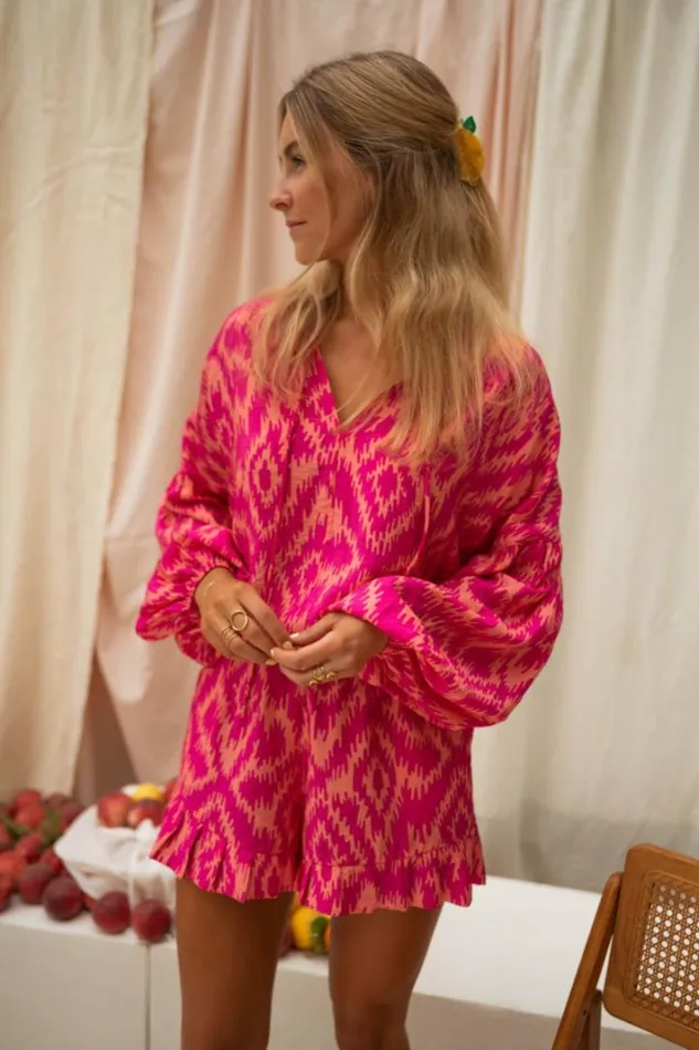 Women039s Clothing Shirts Easy Clothes Pink Patterned Constance Shirt