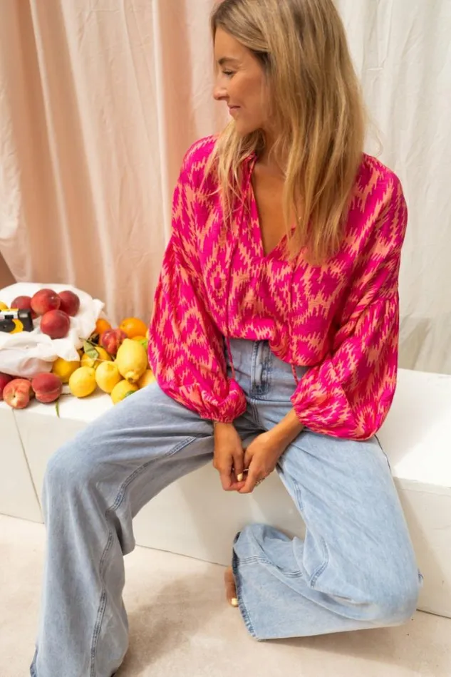 Women039s Clothing Shirts Easy Clothes Pink Patterned Constance Shirt Women039s Clothing Shirts Easy Clothes Pink Patterned Constance Shirt