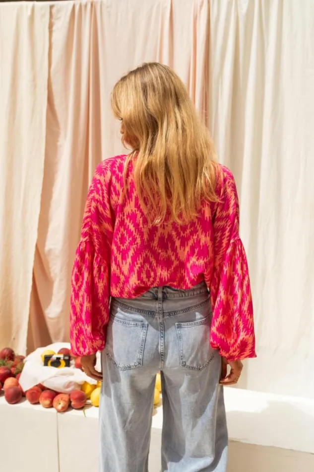 Women039s Clothing Shirts Easy Clothes Pink Patterned Constance Shirt Women039s Clothing Shirts Easy Clothes Pink Patterned Constance Shirt