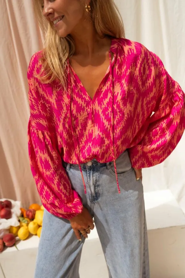 Women039s Clothing Shirts Easy Clothes Pink Patterned Constance Shirt Women039s Clothing Shirts Easy Clothes Pink Patterned Constance Shirt