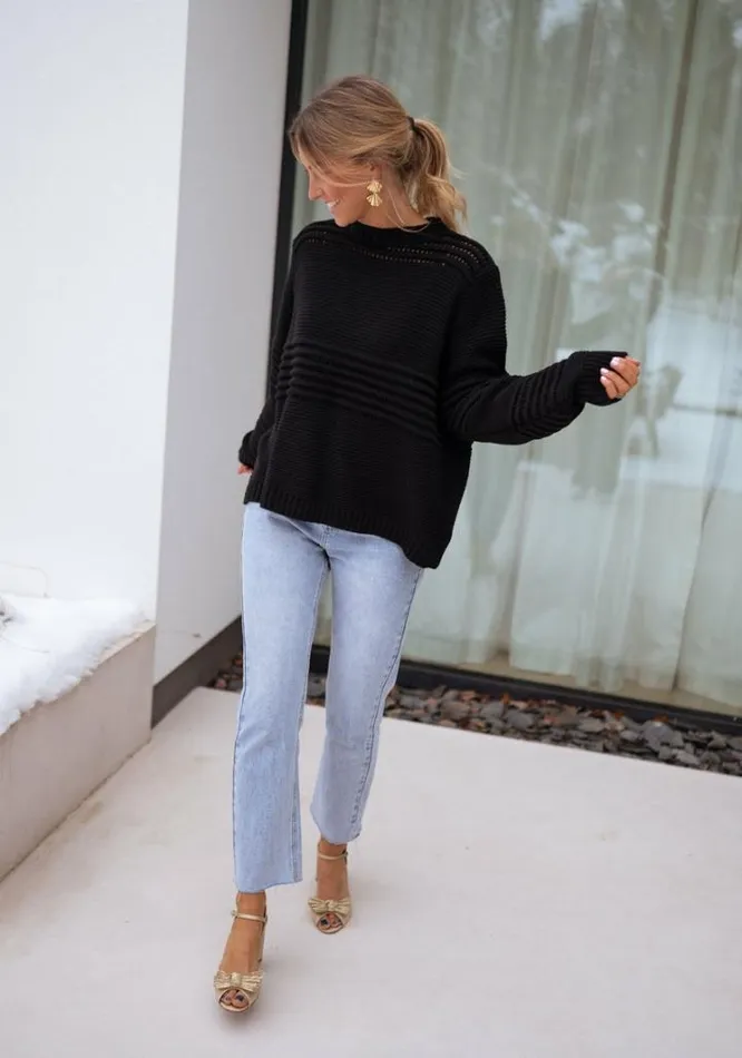 Women039s Clothing Sweaters Easy Clothes Black Miley Sweater Black