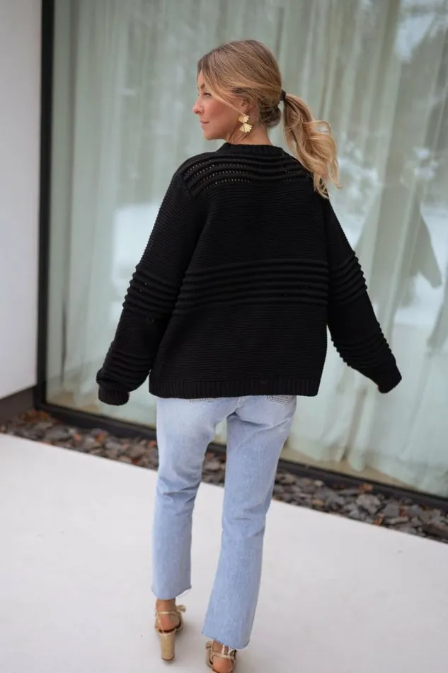 Women039s Clothing Sweaters Easy Clothes Black Miley Sweater Black
