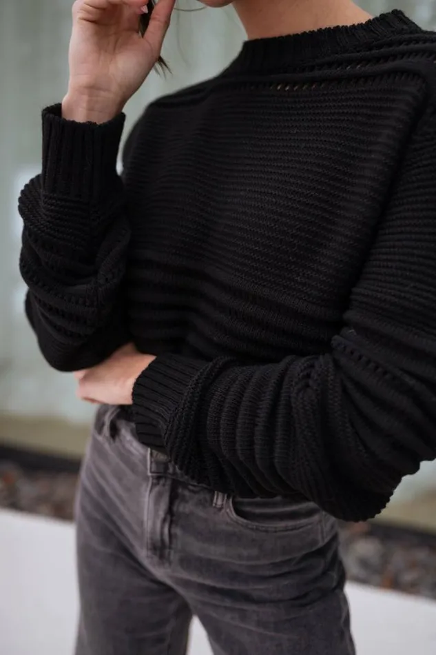 Women039s Clothing Sweaters Easy Clothes Black Miley Sweater Black