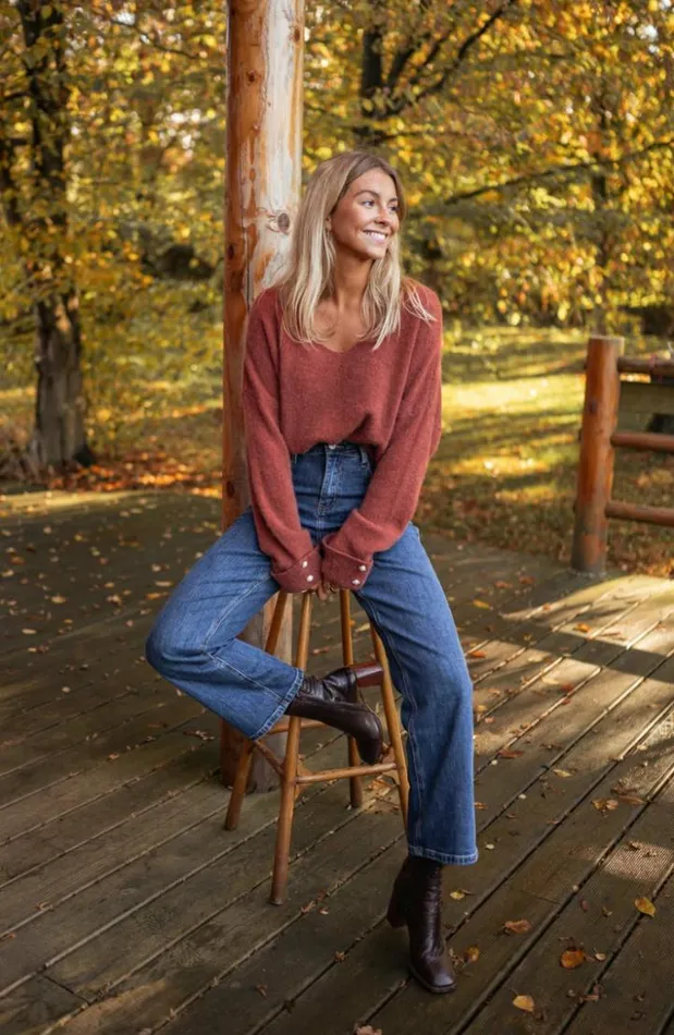 Women039s Clothing Sweaters Easy Clothes Brick Leonie Sweater