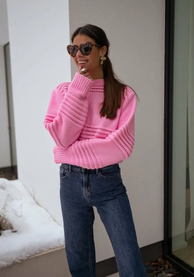 Women039s Clothing Sweaters Easy Clothes Pink Miley Sweater Pink