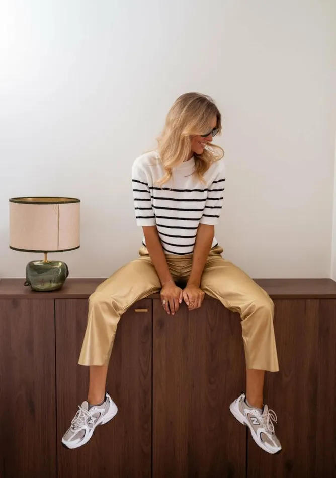 Women039s Clothing Sweaters Easy Clothes Striped Lubin Short Sleeve Sweater