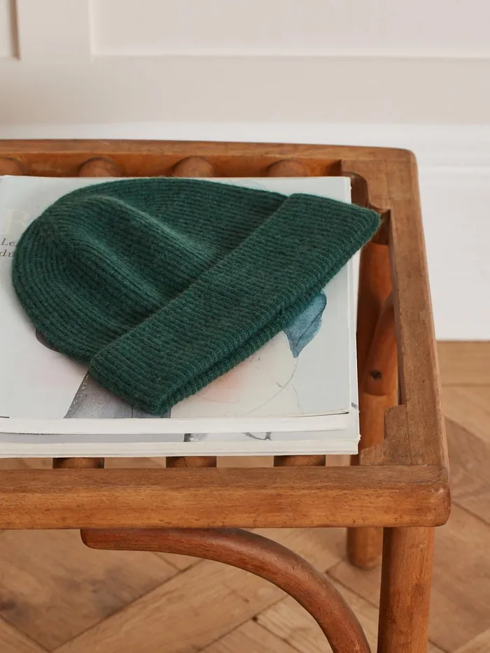 Women Accessories Cyrillus Wool And Cashmere Beanie Vert Anglais