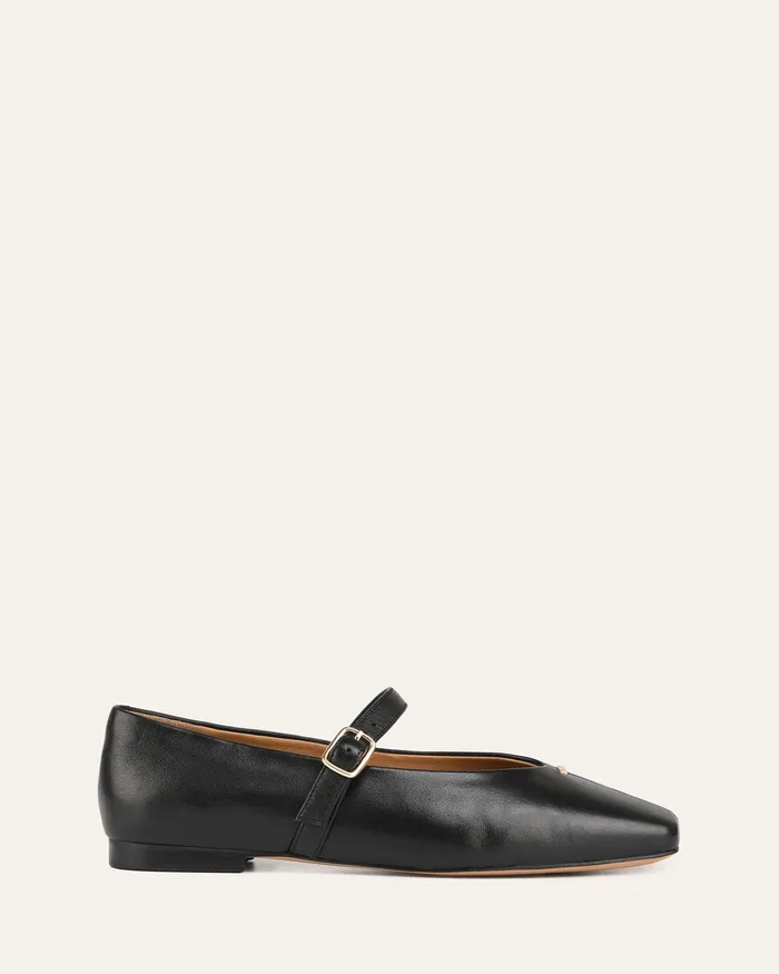 Women April casual flats black leather BALLET jomercer