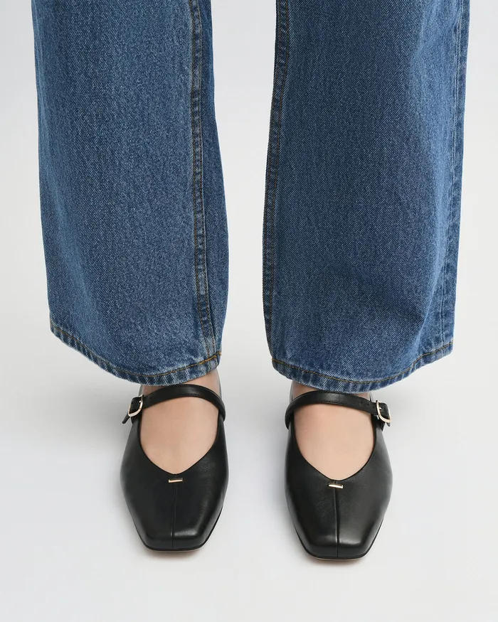 Women April casual flats black leather BALLET jomercer Women April casual flats black leather BALLET jomercer