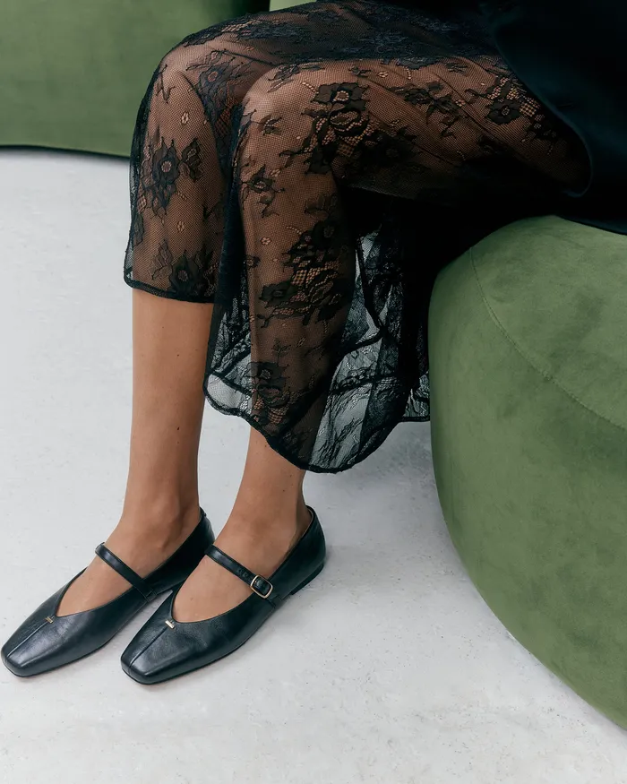 Women April casual flats black leather BALLET jomercer Women April casual flats black leather BALLET jomercer