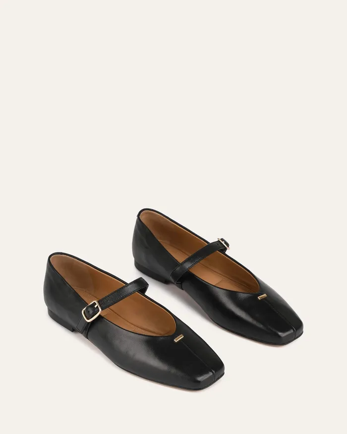 Women April casual flats black leather BALLET jomercer Women April casual flats black leather BALLET jomercer