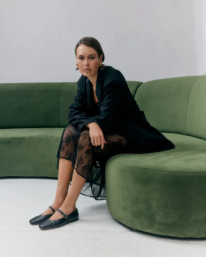 Women April casual flats black leather BALLET jomercer Women April casual flats black leather BALLET jomercer