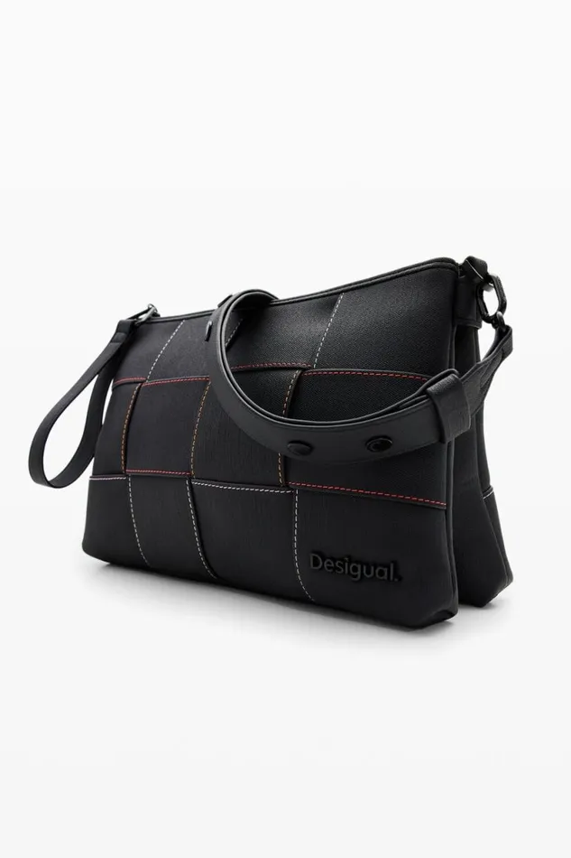Women Bags Desigual Braided Crossbody Bag M With Topstitching
