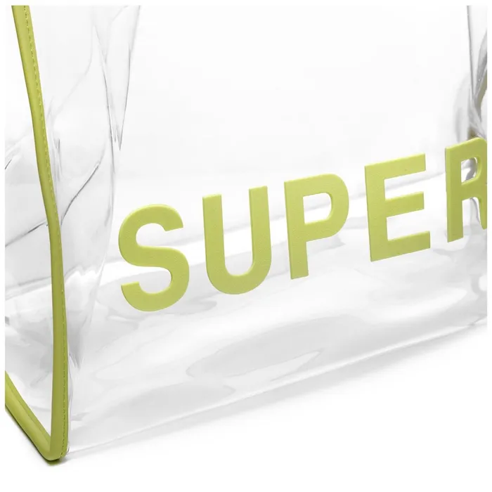 Women Bags Woman TRANSPARENT SHOPPING BAG Shopping Bag GREEN SUNNY LIME Superga Bags And Backpacks