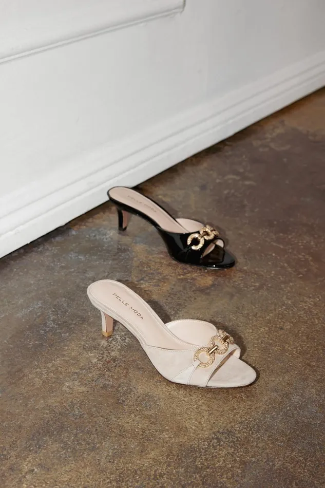 Women Balin 2 Slide 8211 Mushroom Pelle Moda Low Heels Women Balin 2 Slide 8211 Mushroom Pelle Moda Low Heels