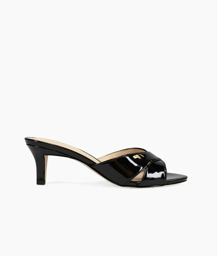 Women Bea Slide 8211 Black Patent Pelle Moda Low Heels