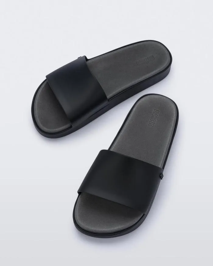 Women Beach Black Matte Melissa Slides