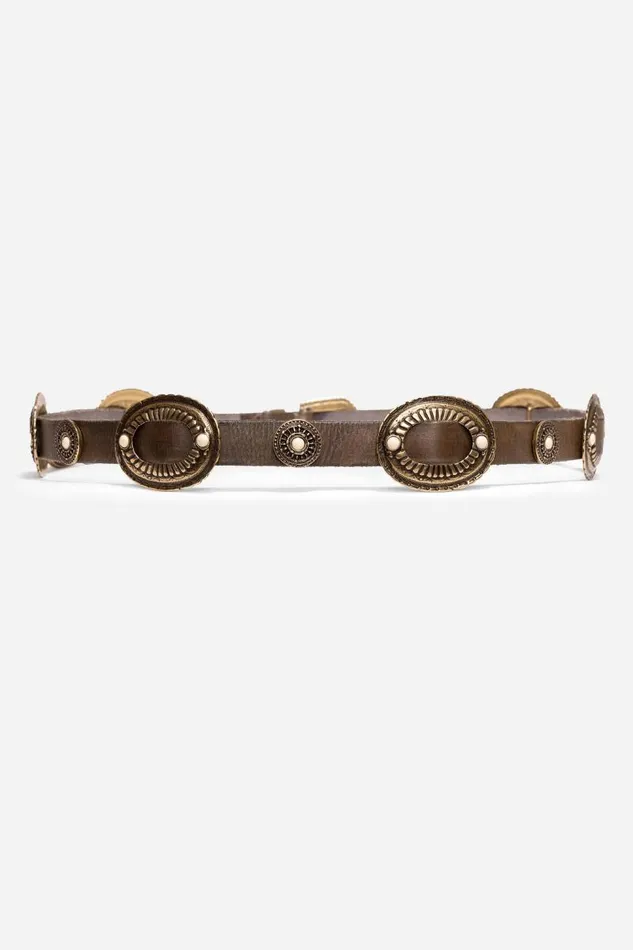 Women Belts Johnny Was BOHEMIAN ITALIAN LEATHER CONCH BELT Brown Women Belts Johnny Was BOHEMIAN ITALIAN LEATHER CONCH BELT Brown