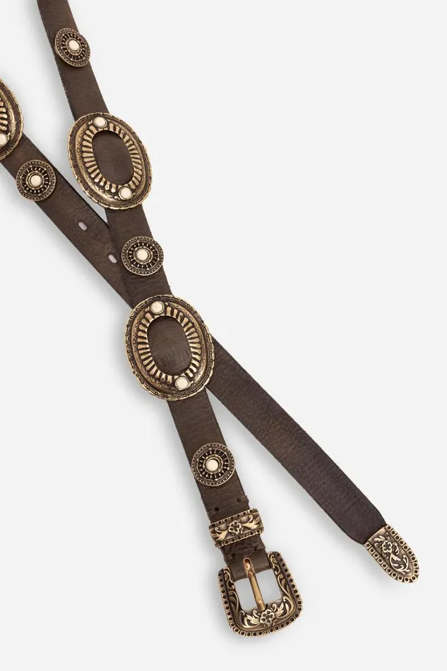 Women Belts Johnny Was BOHEMIAN ITALIAN LEATHER CONCH BELT Brown Women Belts Johnny Was BOHEMIAN ITALIAN LEATHER CONCH BELT Brown