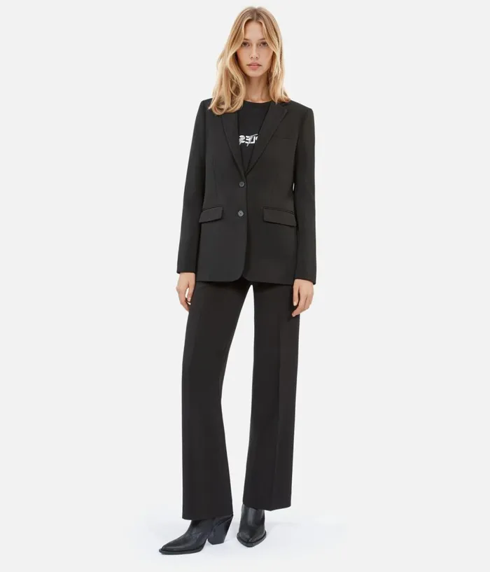 Women Blazers and Suits THE KOOPLES Black Crecircpe Suit Jacket Straight Cut Women Blazers and Suits THE KOOPLES Black Crecircpe Suit Jacket Straight Cut