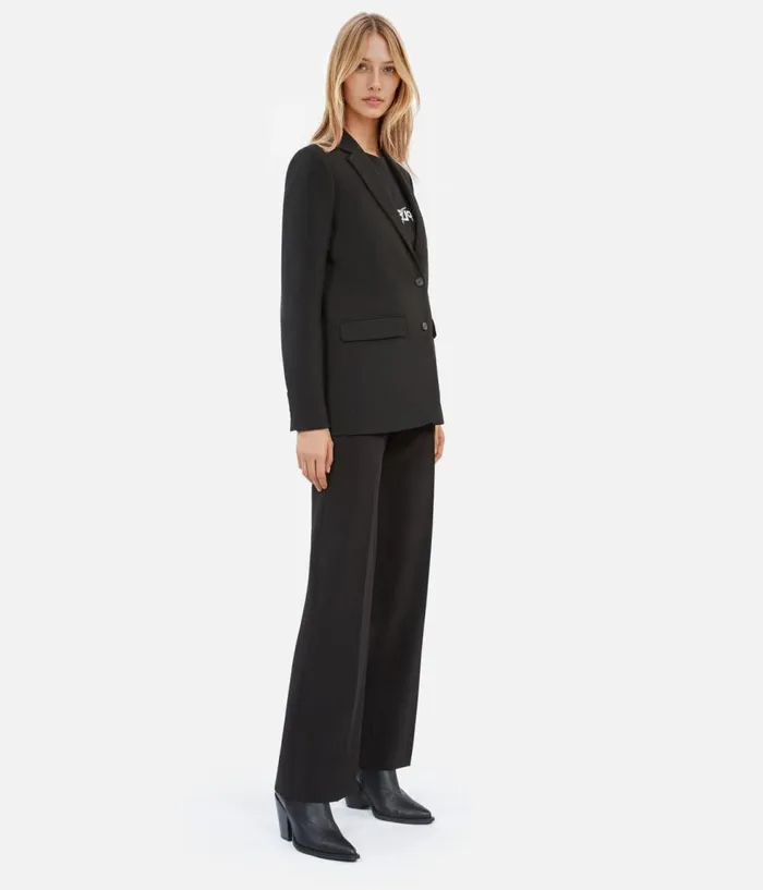 Women Blazers and Suits THE KOOPLES Black Crecircpe Suit Jacket Straight Cut Women Blazers and Suits THE KOOPLES Black Crecircpe Suit Jacket Straight Cut