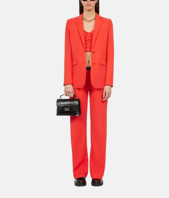Women Blazers and Suits THE KOOPLES Red Crepe Suit Jacket