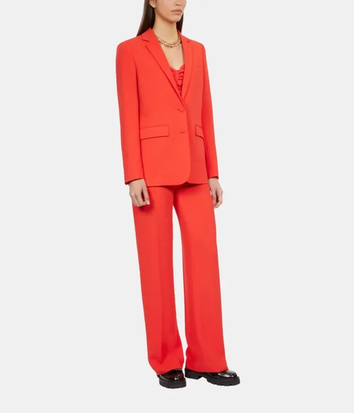 Women Blazers and Suits THE KOOPLES Red Crepe Suit Jacket Women Blazers and Suits THE KOOPLES Red Crepe Suit Jacket