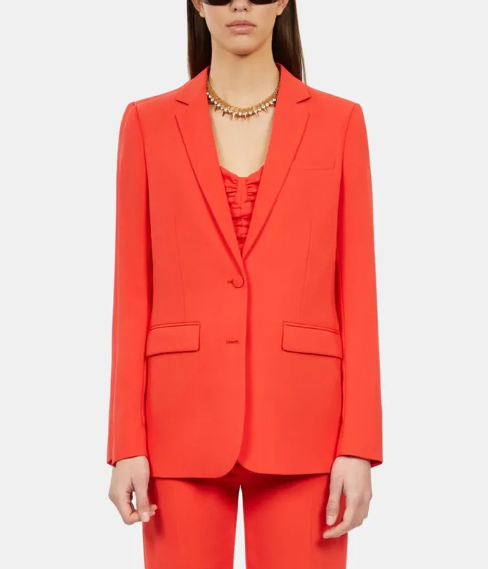 Women Blazers and Suits THE KOOPLES Red Crepe Suit Jacket Women Blazers and Suits THE KOOPLES Red Crepe Suit Jacket