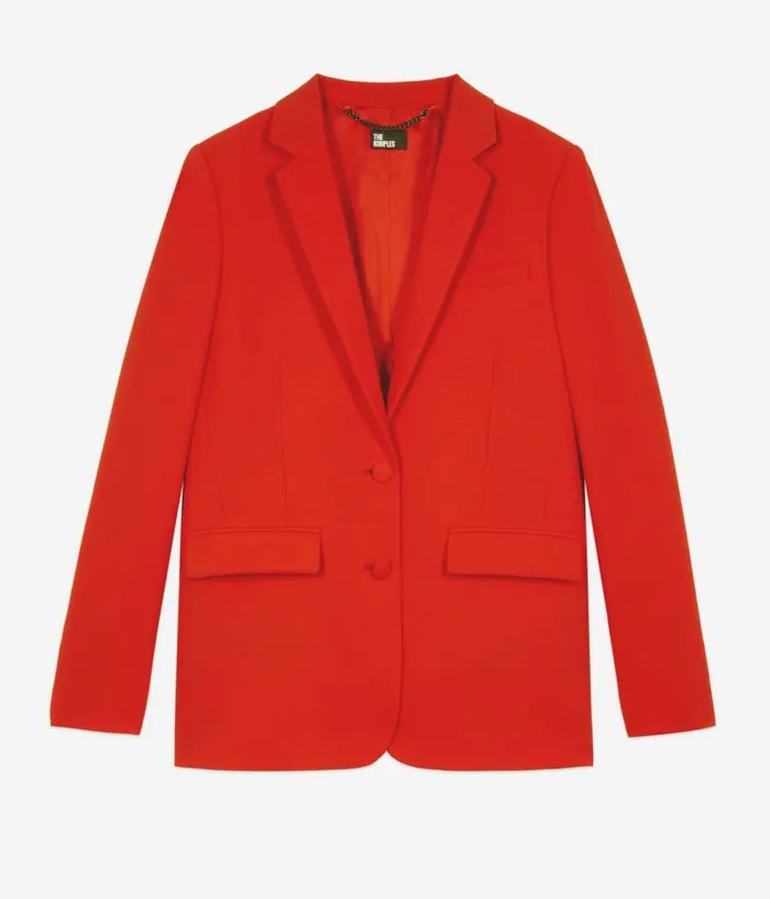 Women Blazers and Suits THE KOOPLES Red Crepe Suit Jacket Women Blazers and Suits THE KOOPLES Red Crepe Suit Jacket