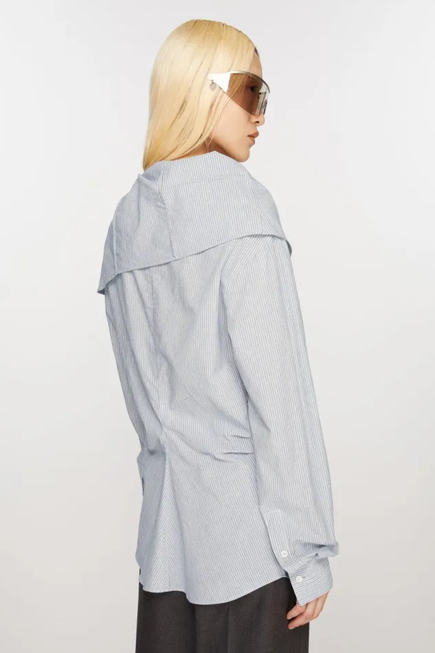 Women Blouse Buttonup Shirt Bluewhite Acne Studios Shirts and Blouses