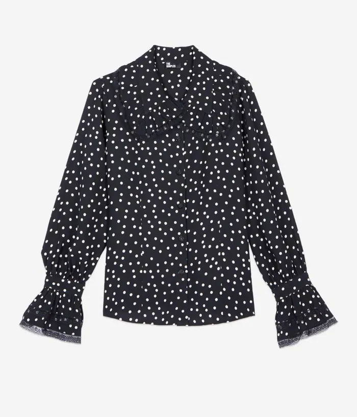 Women Blouses and Shirts THE KOOPLES Black Polka Dot Shirt Women Blouses and Shirts THE KOOPLES Black Polka Dot Shirt