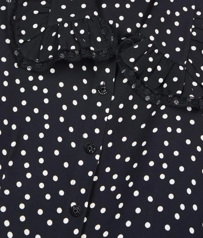 Women Blouses and Shirts THE KOOPLES Black Polka Dot Shirt Women Blouses and Shirts THE KOOPLES Black Polka Dot Shirt