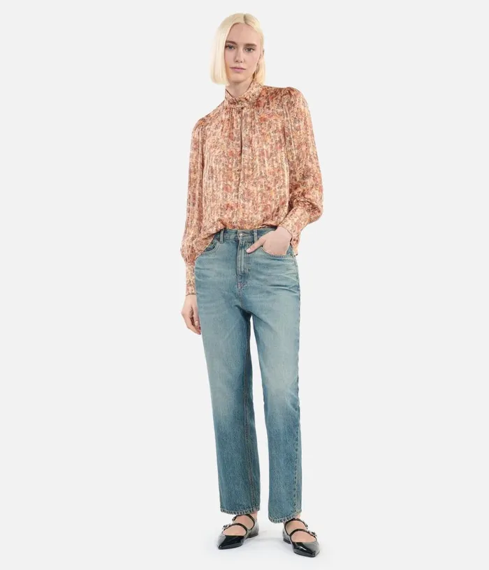 Women Blouses and Shirts THE KOOPLES Flower Print Silk Top