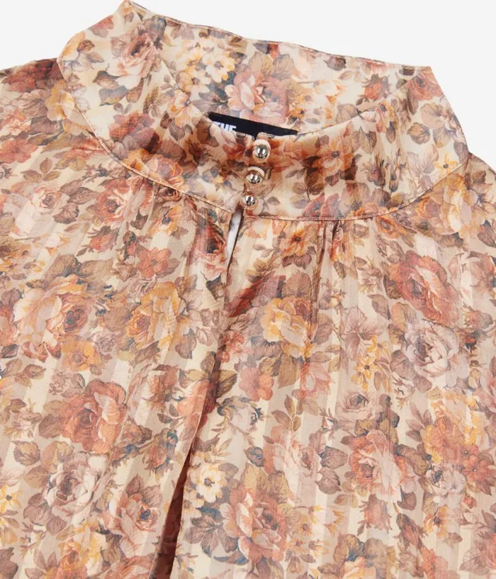 Women Blouses and Shirts THE KOOPLES Flower Print Silk Top Women Blouses and Shirts THE KOOPLES Flower Print Silk Top