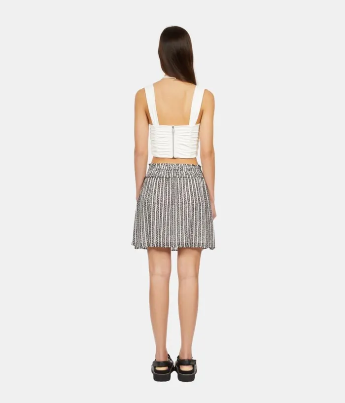 Women Blouses and Shirts THE KOOPLES Short Ecru Top With Draping Women Blouses and Shirts THE KOOPLES Short Ecru Top With Draping