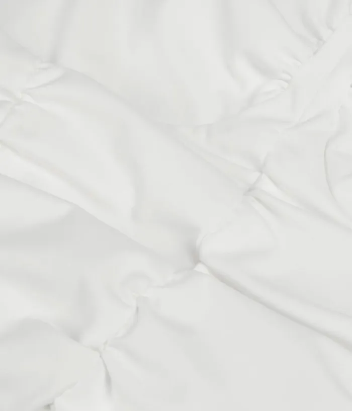 Women Blouses and Shirts THE KOOPLES Short Ecru Top With Draping Women Blouses and Shirts THE KOOPLES Short Ecru Top With Draping