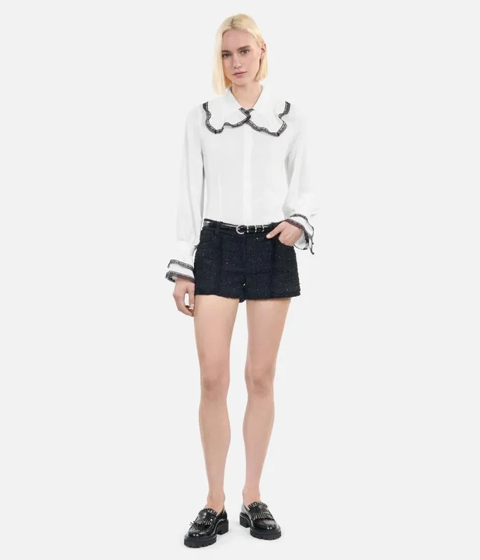 Women Blouses and Shirts THE KOOPLES White Silk Shirt Women Blouses and Shirts THE KOOPLES White Silk Shirt