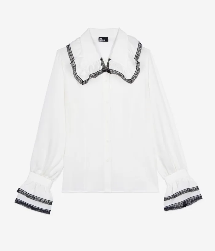 Women Blouses and Shirts THE KOOPLES White Silk Shirt Women Blouses and Shirts THE KOOPLES White Silk Shirt