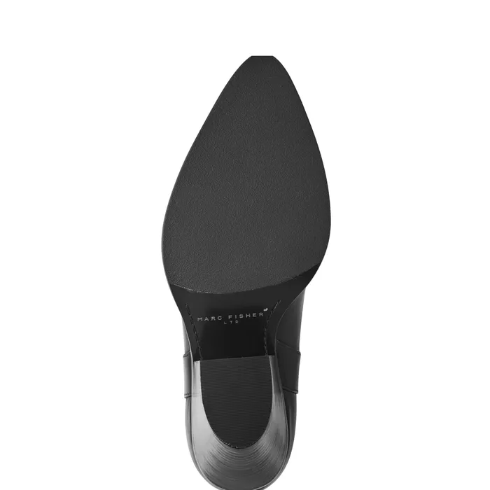Women Booties Marc Fisher Marlie Western Bootie Black Leather