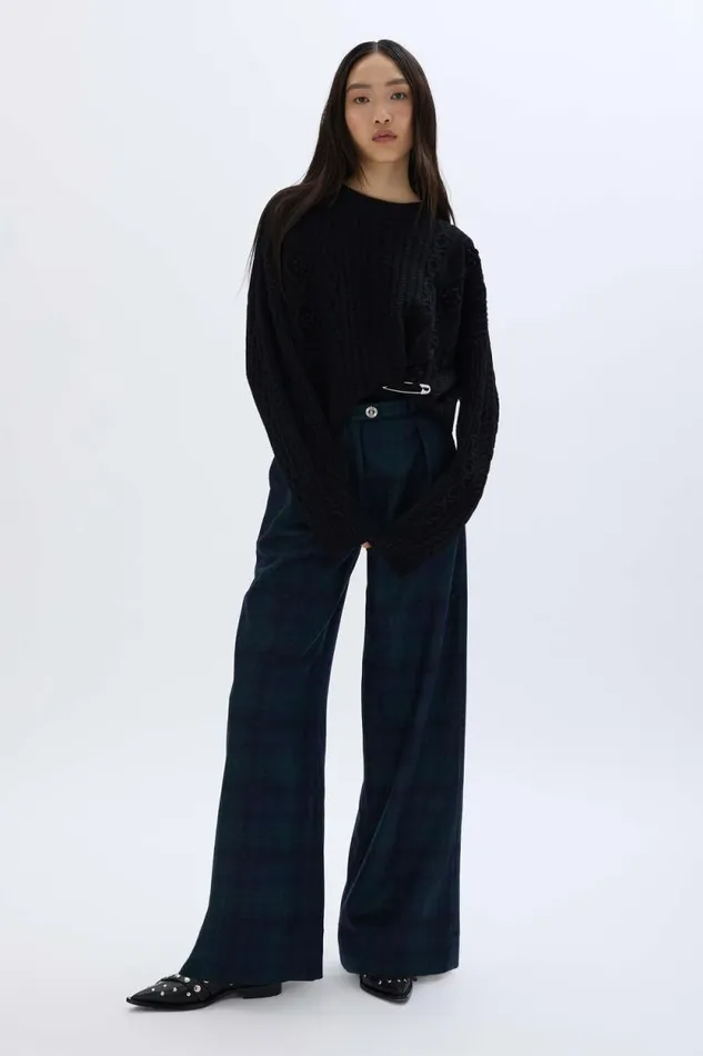 Women Cableknit Woolen Sweater Black Black Sonia Rykiel Sweaters