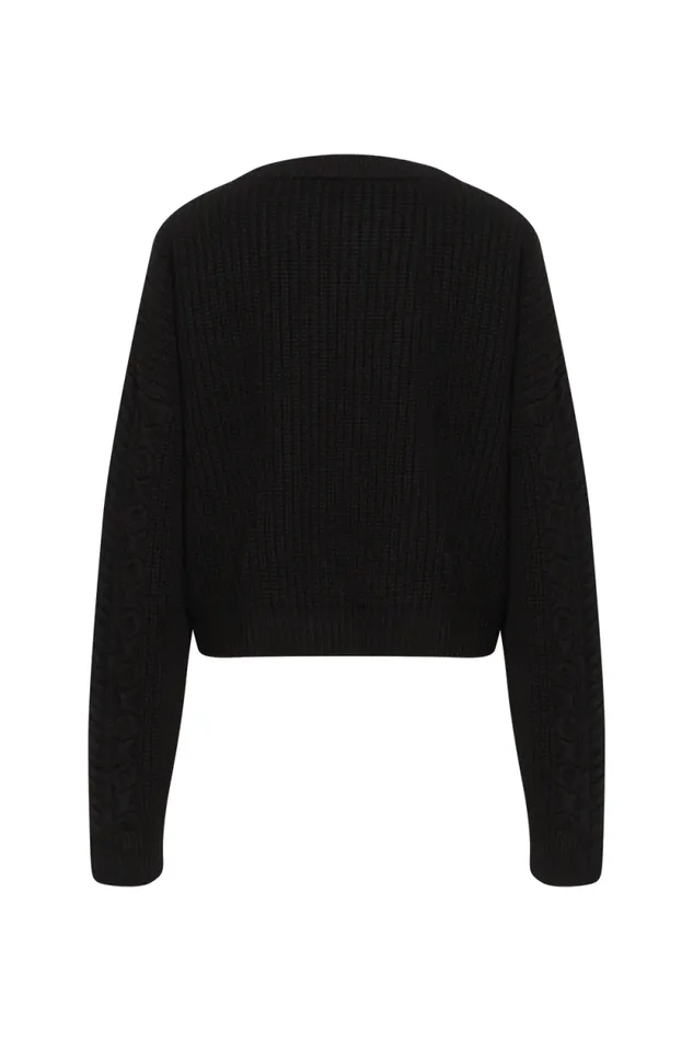 Women Cableknit Woolen Sweater Black Black Sonia Rykiel Sweaters