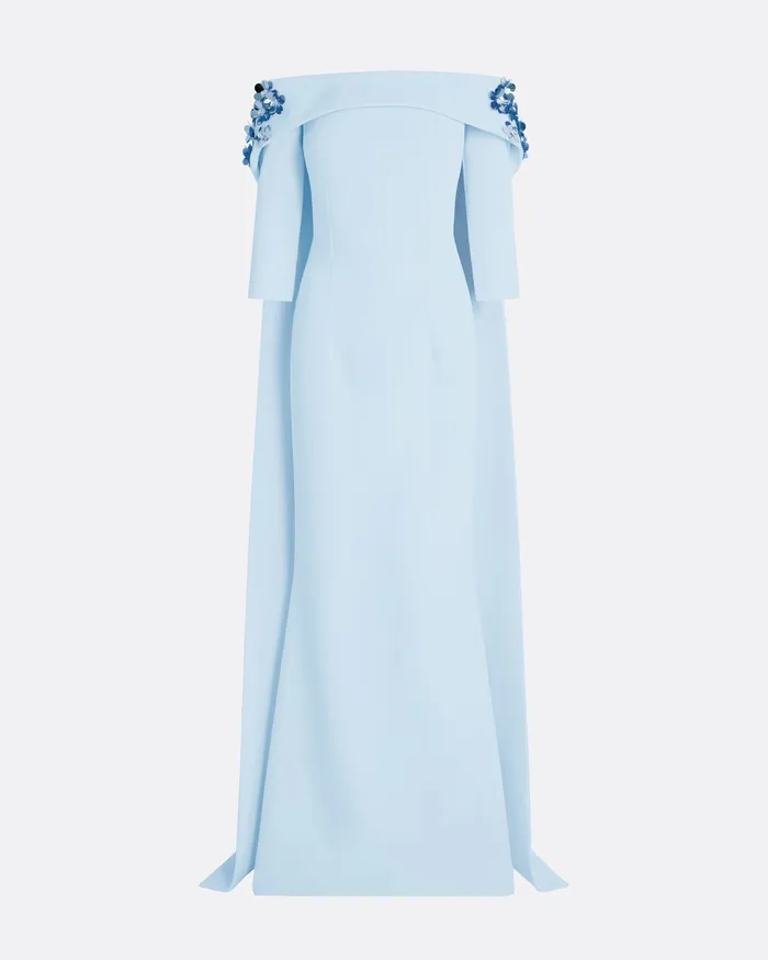 Women Capes and Harnesses Safiyaa Bellara Pale Blue Harness and Soshin Dress Pale Blue