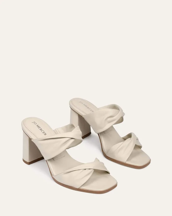 Women Caylie high heel sandals bone leather MULES jomercer Women Caylie high heel sandals bone leather MULES jomercer