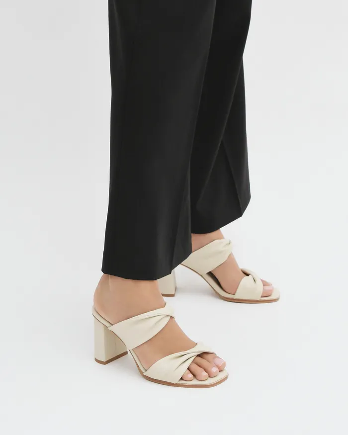Women Caylie high heel sandals bone leather MULES jomercer Women Caylie high heel sandals bone leather MULES jomercer